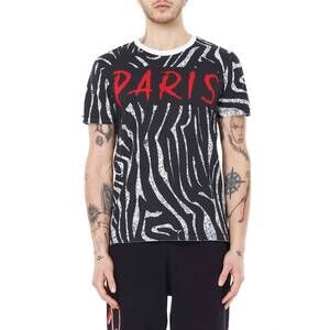 NEW ELEVEN PARIS knit zebra aop t-shirt in black